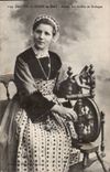Folklore - Costumes - Girl of Gourin to the Wheel - Details of the Caps in Brittany CPA