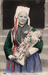 Folklore - Breton Costumes - Young woman of Plougastel and its new - CPA