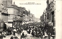 Montlucon - Rue de la Republique - Un Jour de Marche - CPA 