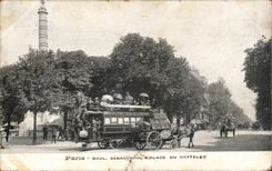 CPA Paris Sebastopol Boulevard and place of Chatelet