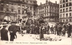 CPA Lyon Place Composts Pigeons tame