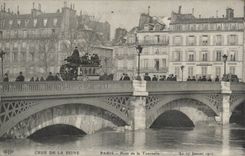 CPA Paris Crue de la Seine Pont de la Tournelle 27 janvier 1910