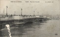 Raw CPA Paris of the Seine Flood of January 1910 Bridge of the Harmony