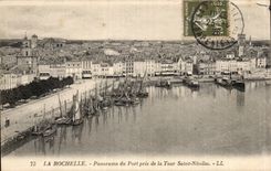 Panorama de CPA La Rochelle del puerto tomado del Saint Nicolas de la torre
