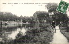 CPA Park St Maur quays close to the bridge of Champigny