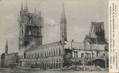 CPA Belgium Ypres markets after the bombardment of German