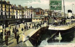 CPA Dieppe Train station maritime Boat Brighton New Haven