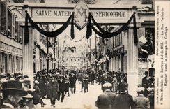 CPA Chartres Festivals mariales June 6th  1927 the street Mathruon Regnier before the passage of the procession