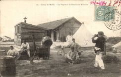 CPA Camp of Mailly cooking to military butchery Militaria