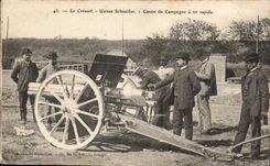 CPA Creusot Usines Schneider Field gun has shooting fast Militaria