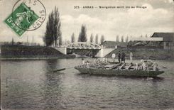 CPA Arras Navigation militaire sur le rivage 
