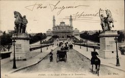 CPA Paris Le bridge of Iena and Trocadero