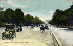 CPA Paris the avenue of the Champs Elysees