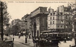 CPA Paris the grand boulevards Boulevard St Denis and Porte St Martin