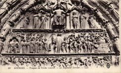 Timpano de CPA Bourges del portico central el juicio pasado