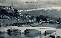 CPA Grenoble the Stone quarry quays and the alpine range