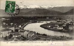 CPA Grenoble Isere the bridge of the green isle and the Alps