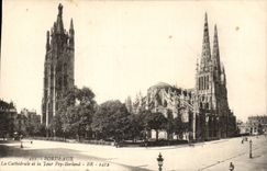 CPA Bordeaux the cathedral and the Tower Pey Berland