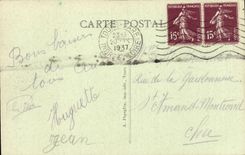 CPA Tours the Descartes public gardens and Rabelais Le bridge of stone and the Loire