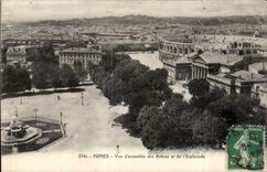 Cuadro total de CPA Nimes de la arena y de la explanada