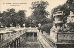 Jardines de CPA Nimes de la fuente (banos romanos)