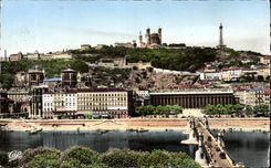 CPSM Lyon law courts and hill of Fourviere