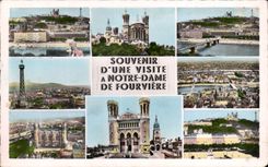 CPSM Lyon Souvenir Our Lady of Fourviere