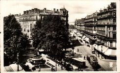 CPSM Lyon Places Republic Carnot Monument and street President Carnot
