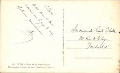 CPSM Lyon Places Republic Carnot Monument and street President Carnot