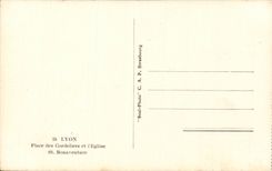 CPSM Lyon Places cordeliers and church St Bonaventure