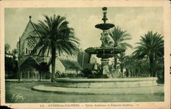 CPA Hyeres la fuente del anglicano y de Godillot de la iglesia de las palmeras