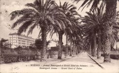 CPA Hyeres Avenue Beauregard et grand hotel des Palmiers
