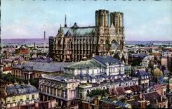 CPA Reims Panorama taken of church St Jacques