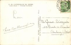 CPA Reims the cathedral Dimensions Northern Gate St Sixth