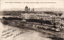 CPA Saint Raphael the beach Sea bathings Boulevard Felix Martin