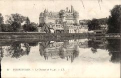 CPA Pierrefonds el castillo y el lago