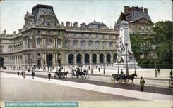 CPA Paris Le Louvre et le monument de Gambetta