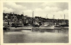 CPA Deauville the flowered beach the marina and yachts