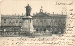 CPA Nancy Statue et place Stanislas Hotel de ville
