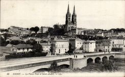 CPA Niort the old bridge and Saint Andre