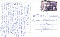 CPA Biarritz La plage et les hortensias