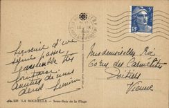 CPA La Rochelle debajo de la madera de la playa