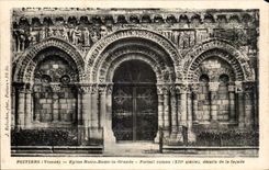 CPA Poitiers Church Notre Dame la grande Romance Gate