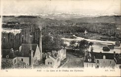 CPA Pau Le Gave et la chaine des Pyrenees