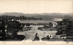 CPA Pau Train station and the funicular