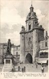 Estatua de CPA La Rochelle del almirante Duperre y torre del reloj grande