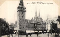 CPA Moulins Place of town hall and Jacquemart turn