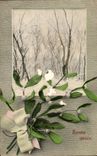 Fetes - Bonne Annee - houx - holly - CPA 