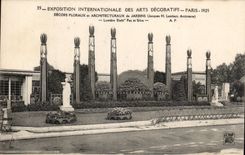 CPA Paris Exposition internationale des arts decoratifs 1925 Decors floraux et architecturaux de jardins 