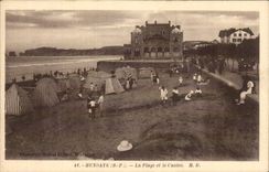 Hendaye - the Beach and the Casino - CPA